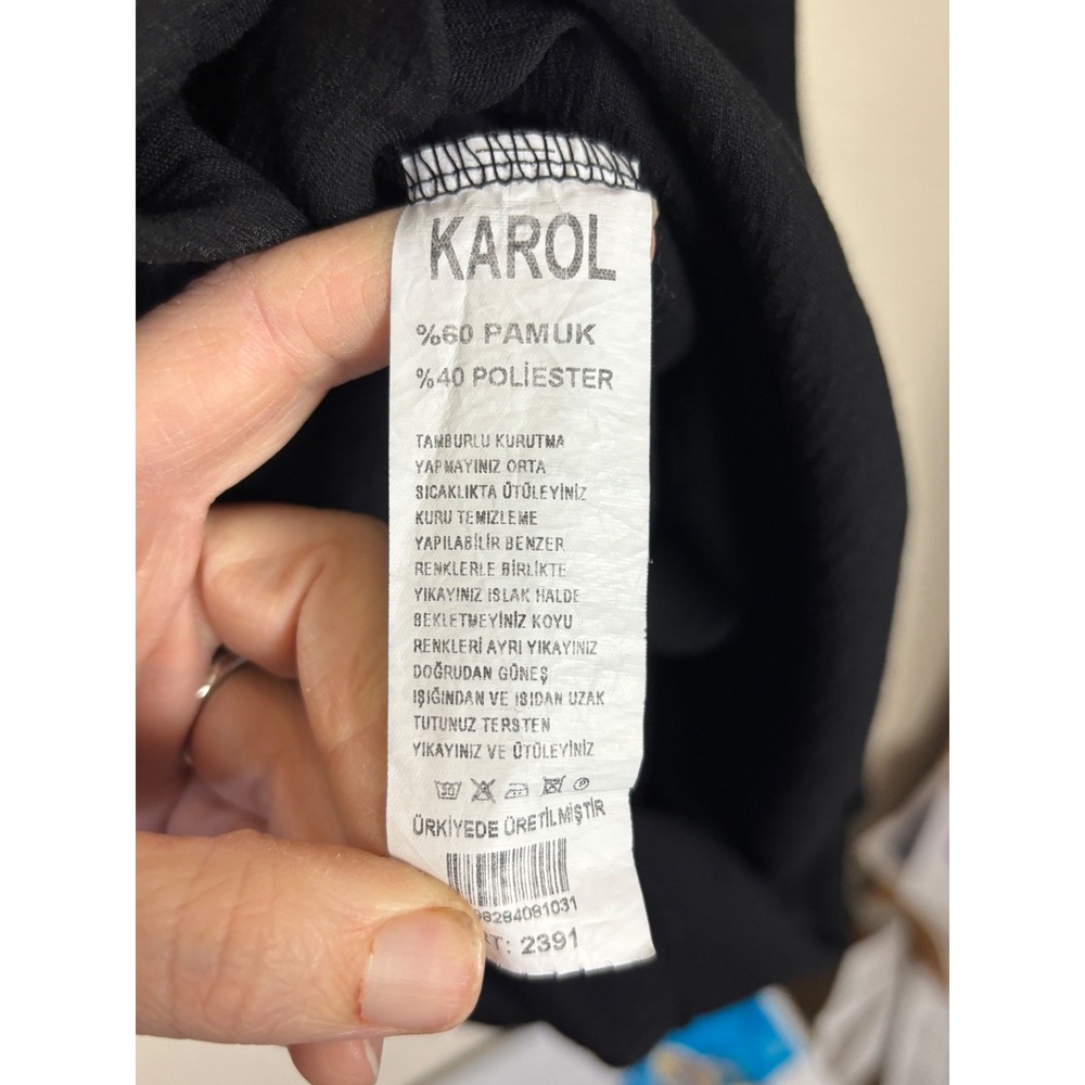 Karol Basic Black Long Sleeve Button Midi Dress W… - image 7